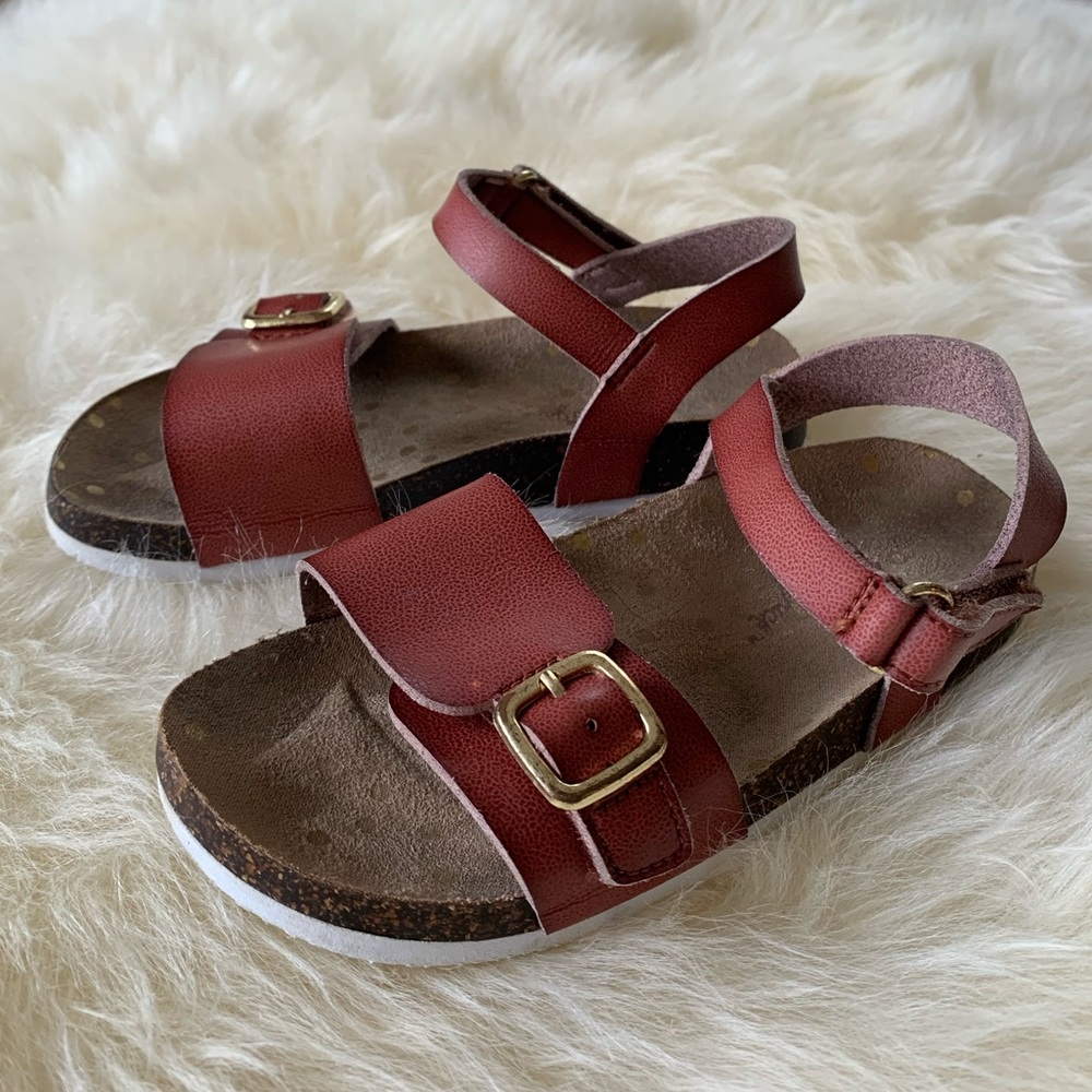 Toddler Girl Cat & Jack Brown/Tan Velcro Sandals
